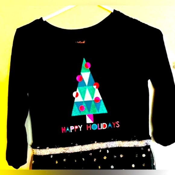 Cat and Jack Girls 14/16 Happy Holidays Dress - Picture 2 of 6